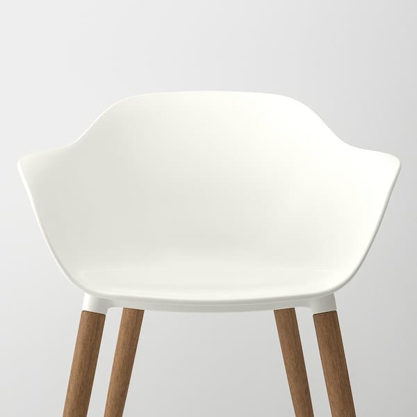 Ikea MÖRBYLÅNGA / GRÖNSTA - Table and 6 armchairs, oak veneer brown stained/white, 220x100 cm