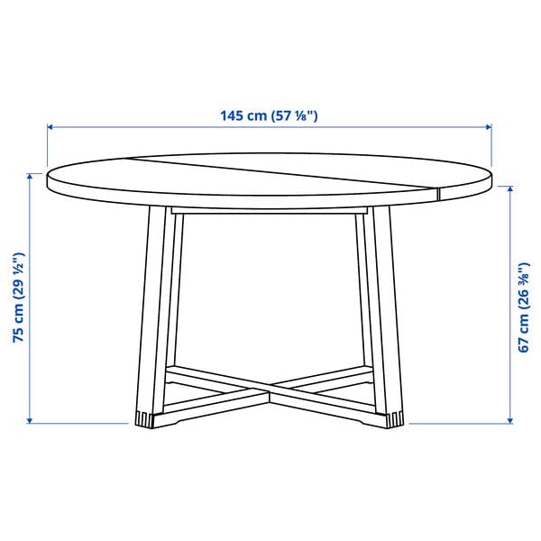Ikea MÖRBYLÅNGA / MÅRENÄS - Table and 4 chairs with armrests , 145 cm
