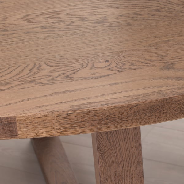 MÖRBYLÅNGA table, oak veneer brown stained, 145 cm