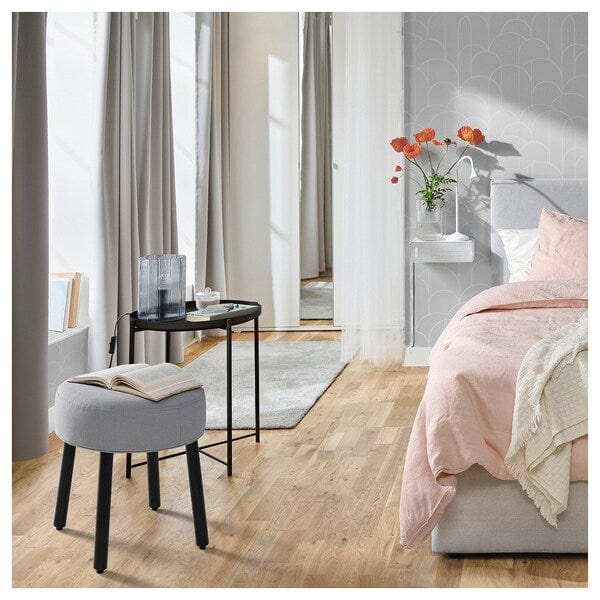 Ikea MÖRTFORS - Pouf, Diseröd grigio,47x47 cm