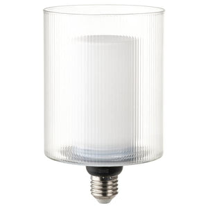 Ikea MOLNART - LED bulb E27 150 lumen, cylinder glass/striped, 110 mm
