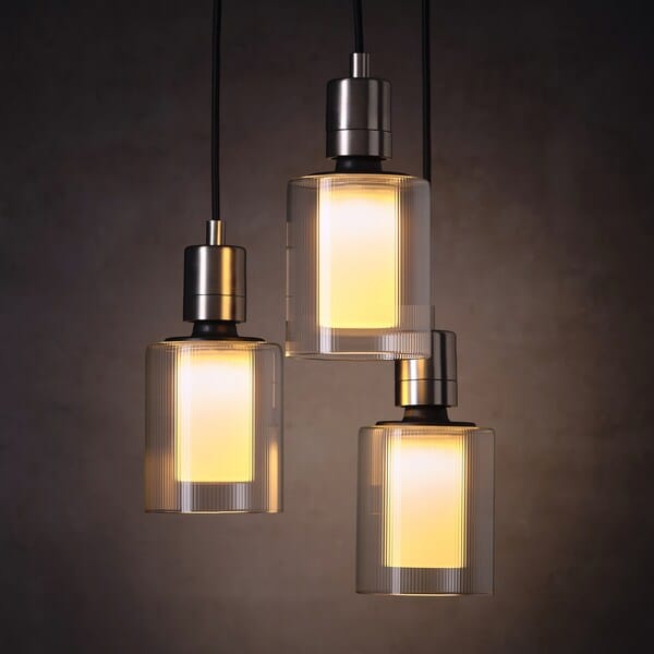 Ikea MOLNART - LED bulb E27 150 lumen, cylinder glass/striped, 110 mm