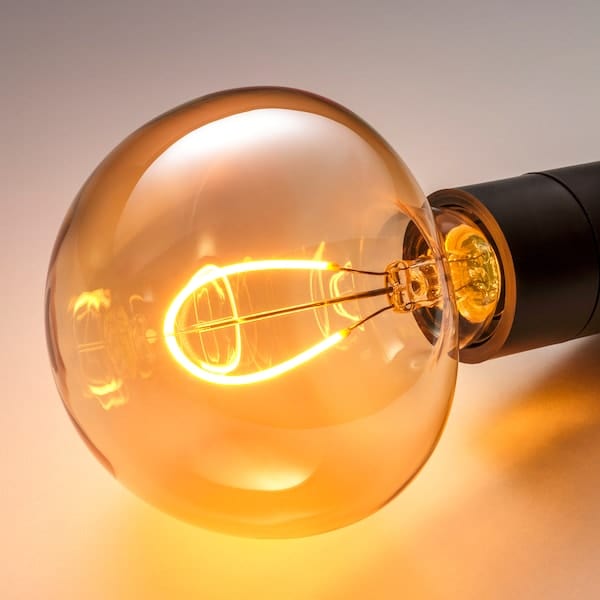 Ikea MOLNART - LED bulb E27 150 lumens, mushroom transparent glass brown,120 mm