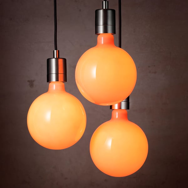 MOLNART LED bulb E27 150 lumen, globe orange-pink, 150 mm