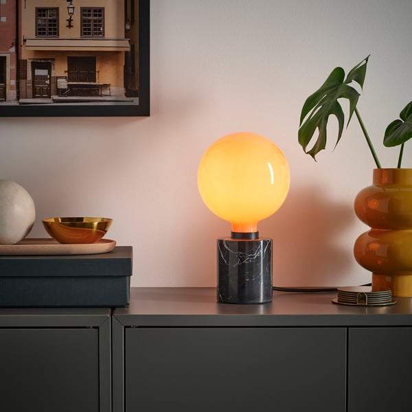 MOLNART LED bulb E27 150 lumen, globe orange-pink, 150 mm