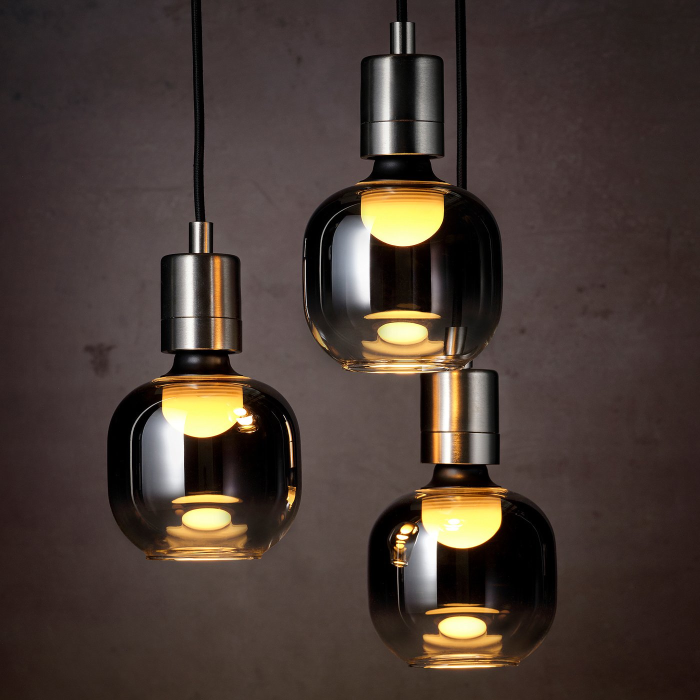 MOLNART LED bulb E27 150 lumen, tube-shaped open-top/grey clear glass, 120 mm