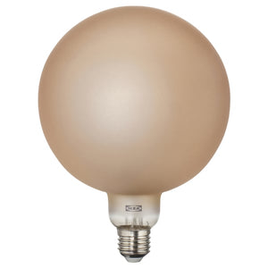 MOLNART LED bulb E27 180 lumen, globe frosted/brown, 150 mm