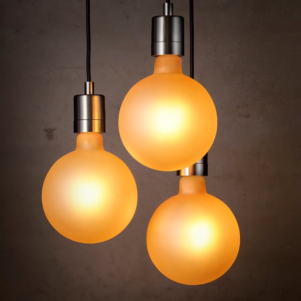 MOLNART LED bulb E27 180 lumen, globe frosted/brown, 150 mm