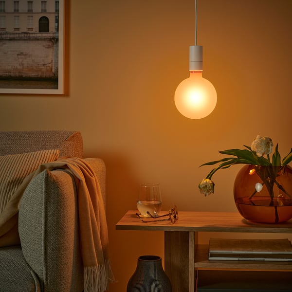 MOLNART LED bulb E27 180 lumen, globe frosted/brown, 150 mm