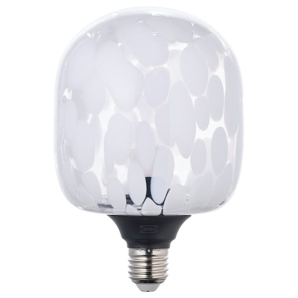 MOLNART LED bulb E27 240 lumen, tube-shaped white/clear glass