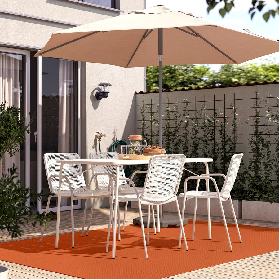 MORUM rug flatwoven, in/outdoor, orange, 230x160 cm