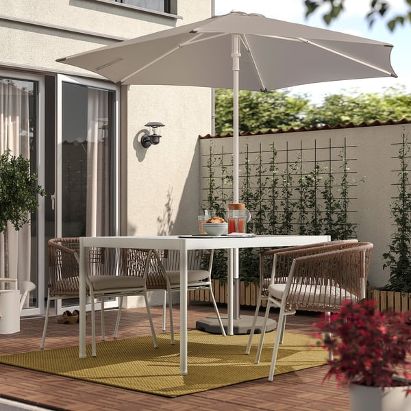 MORUM rug flatwoven, in/outdoor, light yellow, 160x230 cm