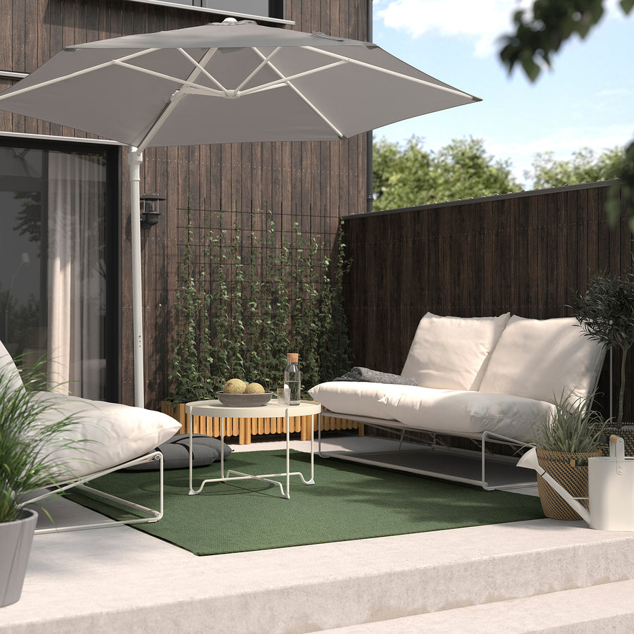 MORUM rug flatwoven, in/outdoor, dark green, 300x200 cm