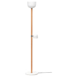 MOSSPLYM floor uplighter/reading lamp, opal white glass/oak, 180 cm