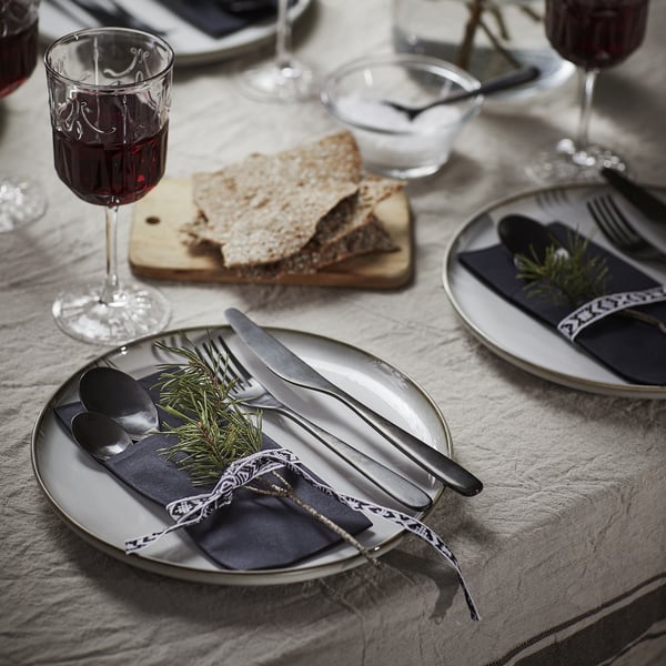 MOTTAGA paper napkin, black, 38x38 cm, 25 pack