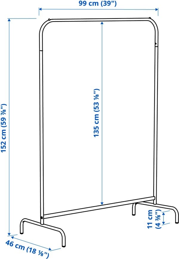 Ikea MULIG - Clothes rack, white, 99x152 cm