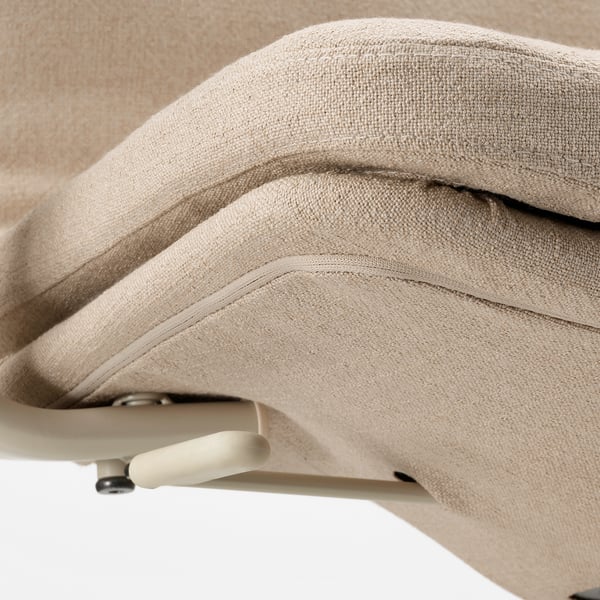 MULLFJÄLLET conference chair with castors, Naggen beige, 54x112x72 cm