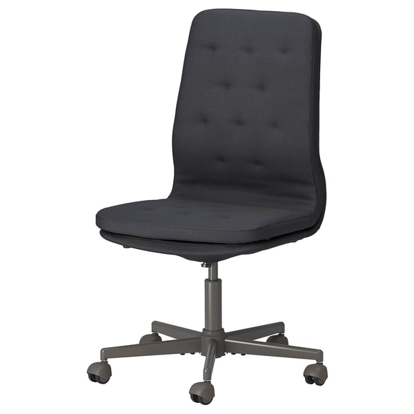 MULLFJÄLLET conference chair with castors, Naggen dark grey, 54x112x72 cm