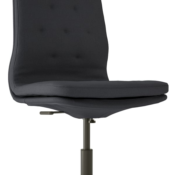 MULLFJÄLLET conference chair with castors, Naggen dark grey, 54x112x72 cm