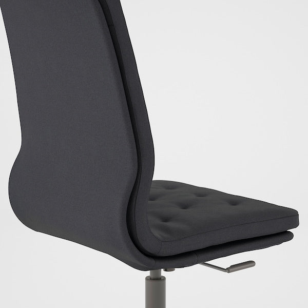 MULLFJÄLLET conference chair with castors, Naggen dark grey, 54x112x72 cm