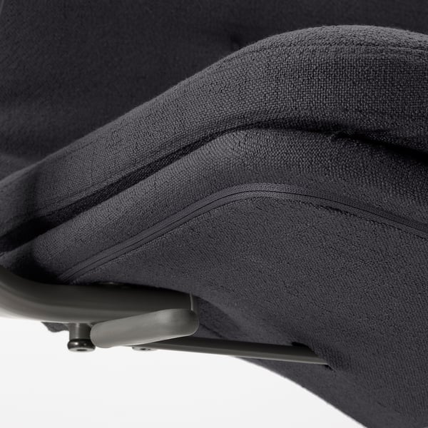 MULLFJÄLLET conference chair with castors, Naggen dark grey, 54x112x72 cm