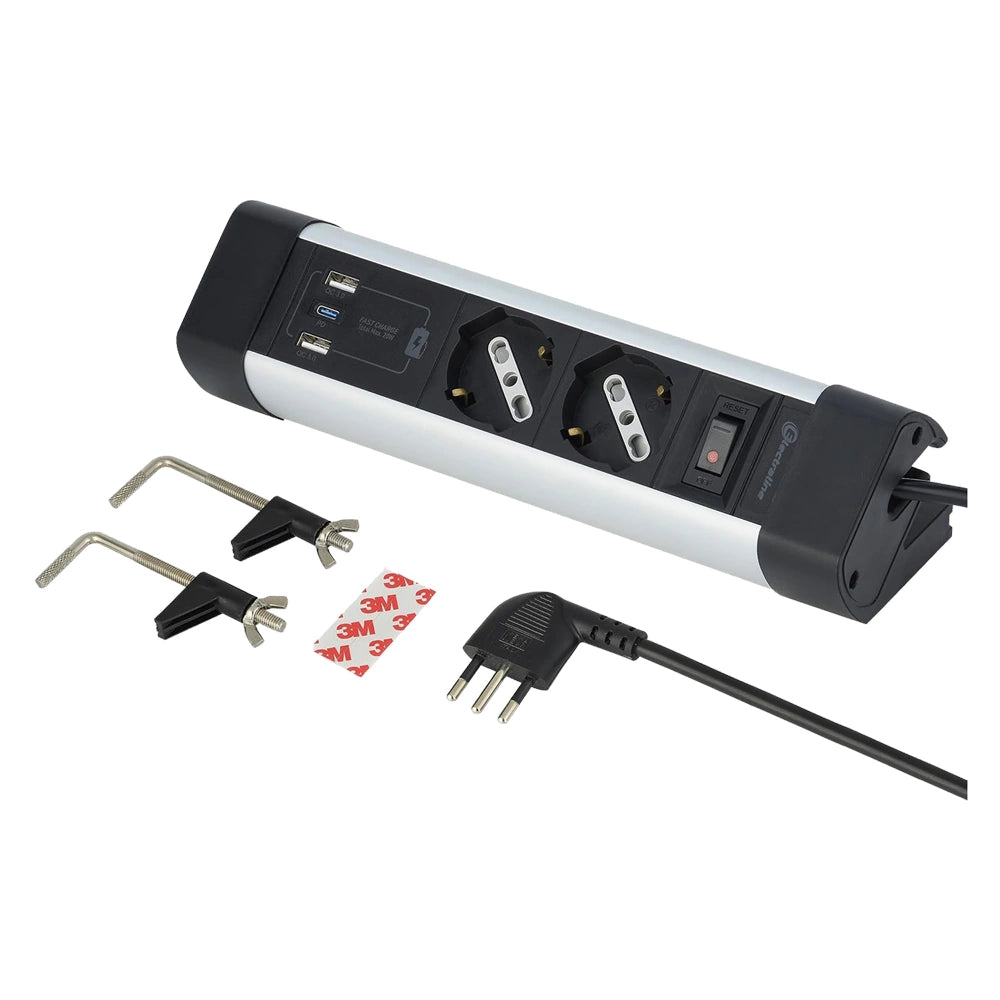 ALUMINUM TABLE SOCKET 2P UNIVERSAL