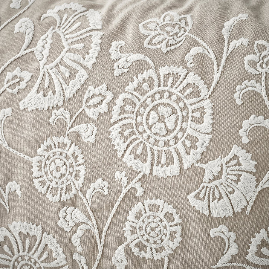 MURSENAP cushion, beige white/embroidery, 40x58 cm