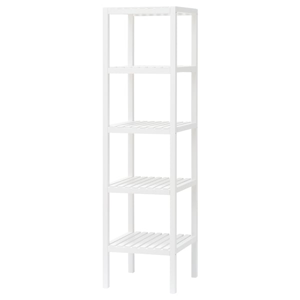 MUSKAN shelving unit, white, 37x140 cm