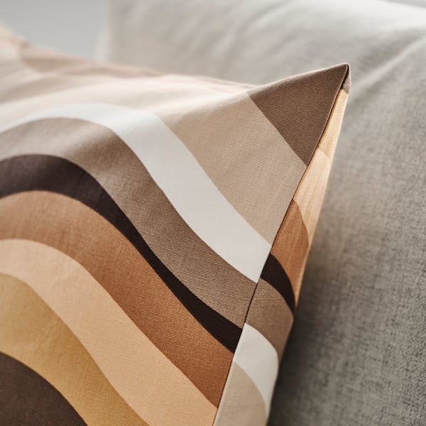 MYGGBLOMSTER cushion cover, beige/multicolour, 50x50 cm