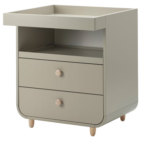 MYLLRA changing table with drawers, beige, 85x97x79 cm