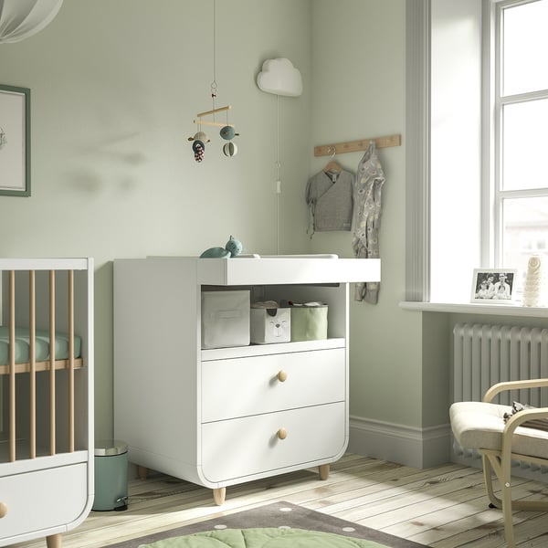 MYLLRA changing table with drawers, white, 85x97x79 cm