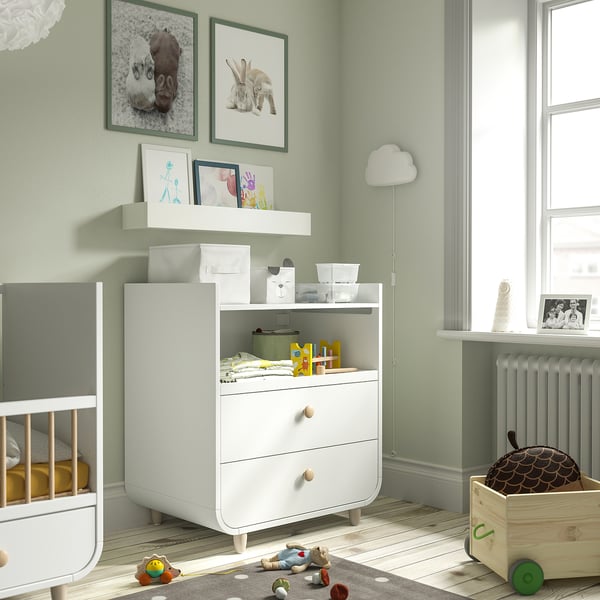 MYLLRA changing table with drawers, white, 85x97x79 cm