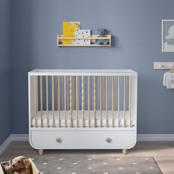 Ikea MYLLRA - Cot with drawer, white,60x120 cm