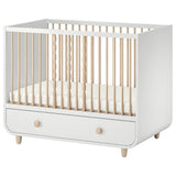 MYLLRA cot with drawer, white, 60x120 cm