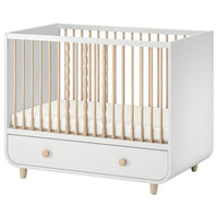 MYLLRA cot with drawer, white, 60x120 cm