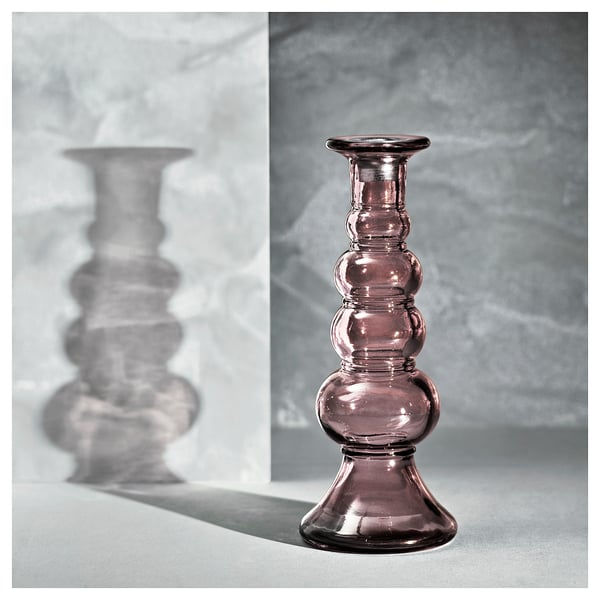 MYRMOSAIK candlestick, pink, 22 cm