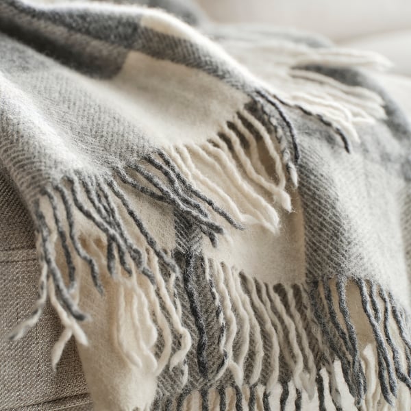 MYRULL throw, light grey, 130x170 cm