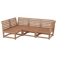 NÄMMARÖ modular corner sofa, 3-seat, outdoor light brown stained, 210 cm