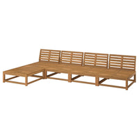 NÄMMARÖ 4-seat mod sofa w chaise longue, outdoor/light brown stained, 324 cm