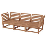 NÄMMARÖ 3-seat modular sofa, outdoor, armrests light brown stained, 210 cm