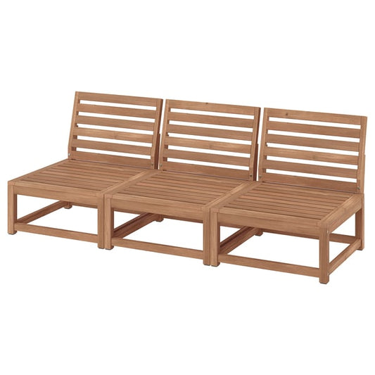 NÄMMARÖ 3-seat modular sofa, outdoor, light brown stained, 189 cm
