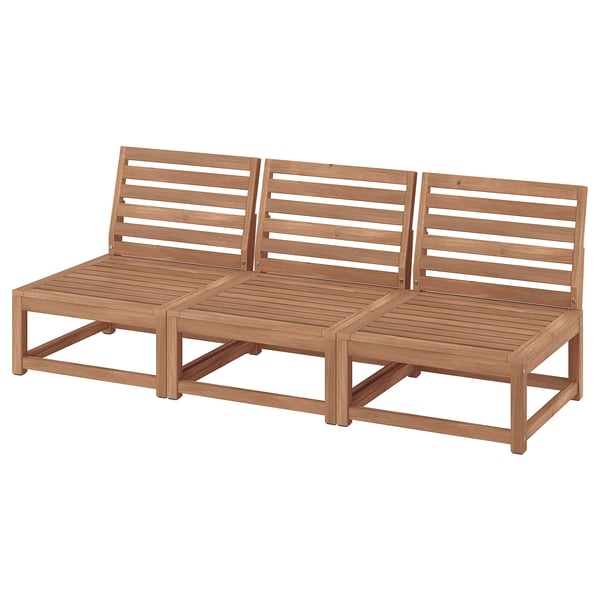 NÄMMARÖ 3-seat modular sofa, outdoor, light brown stained, 189x80x74 cm