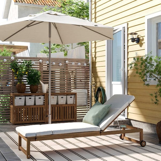 Ikea NÄMMARÖ - Sun lounger, outdoor mottled light brown/Frösön/Duvholmen beige ,