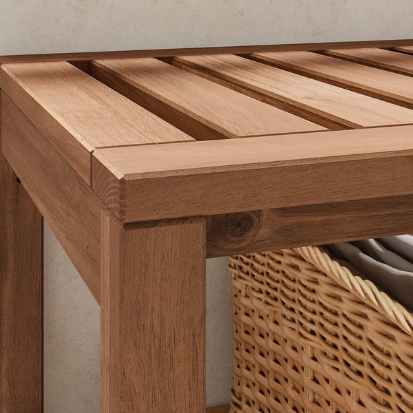 NÄMMARÖ shelving unit, outdoor, light brown stained, 83x75 cm