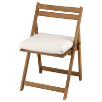 NÄMMARÖ chair, outdoor folding/light brown stained Frösön/Duvholmen beige, 49x81x50 cm