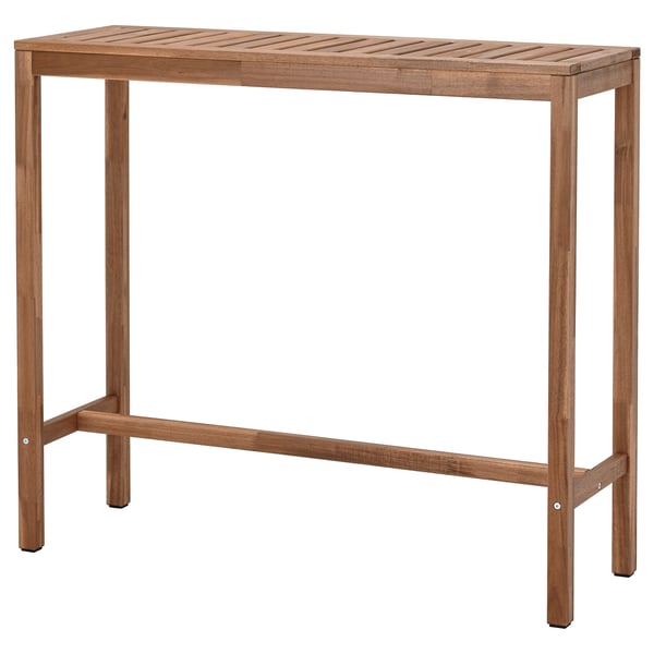 NÄMMARÖ bar table, outdoor, light brown stained, 120x40 cm