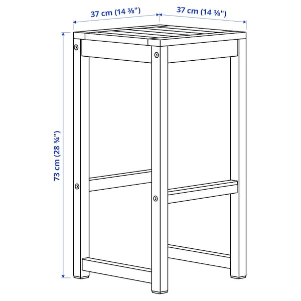 Ikea NÄMMARÖ - Bar table and 2 bar stools, outdoor, light brown stained, 120x40 cm