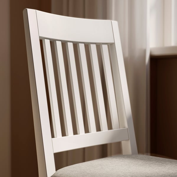 NÄSINGE / NÄSINGE table and 2 chairs, white/white Tibbleby beige-grey, 80x60 cm