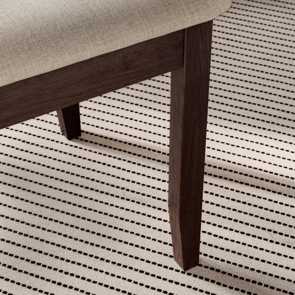 NÄSINGE / NÄSINGE table and 2 chairs, dark brown stained beech veener/dark brown Kilanda light beige, 80x60 cm