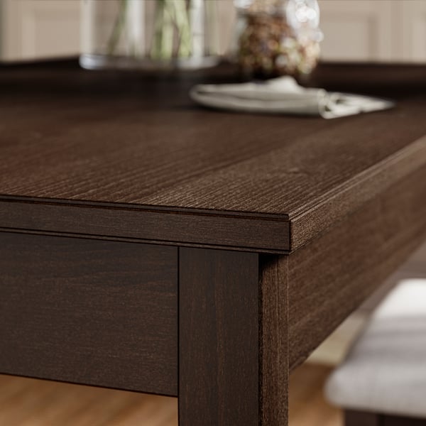 NÄSINGE / NÄSINGE table and 4 chairs, dark brown stained beech veneer/dark brown stained Kilanda light beige, 130x80 cm